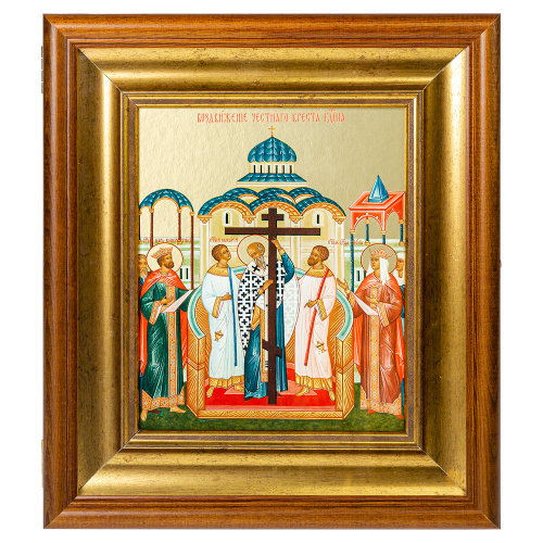 Комплект икон "Двунадесятые праздники" в киоте (широкий багет с золочением), 13 икон, 17,2х20,8 см, картон фото 6