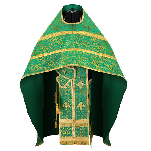 Иерейское облачение, парча "Афон", зеленое с золотом Иерейское облачение, парча "Афон", зеленое с золотом