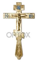 Крест напрестольный "Золотой", эмаль, гравировка, 14x26 см