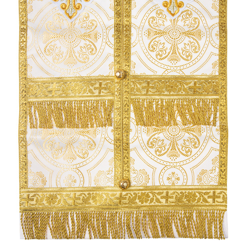 Требный набор / комплект шелковый, белый с золотом, с подкладом фото 2