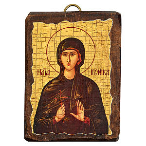 Икона праведной Моники Тагастинской (Тагастской), под старину, 6,5х9 см (береза)