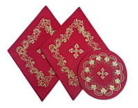 Платы под крест и плат под лампаду вышитые красные (1 комплект)