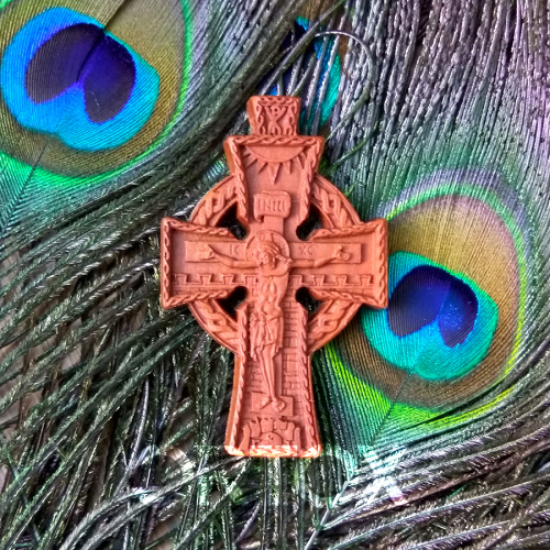 Деревянный нательный крестик "Новгородский" с распятием, цвет темный, высота 5,3 см фото 6
