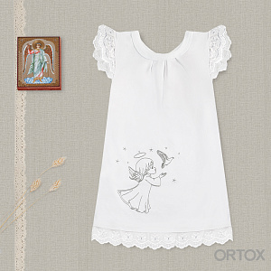 Платье для крещения белое из хлопка, размер в ассортименте (размер 62)