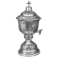 Водосвятный бак на 8 л, с краном, латунь, никелирование, 39х70 см, У 13-0163