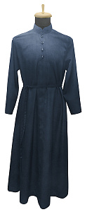 Подрясник женский болгарский синий, вышитый ворот, костюмная ткань (костюмная ткань)