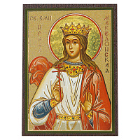 Икона великомученицы Ирины Македонской, МДФ, 6х9 см
