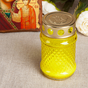 Лампада неугасимая (фонарик), высота 10,7 см (желтая)