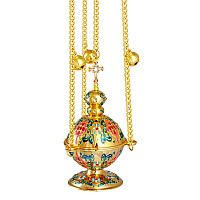 Кадило требное, цинковый сплав, эмаль, 11х16,5 см, №1, У 55-0018 Кадило требное, цинковый сплав, эмаль, 11х16,5 см, №1, У 55-0018