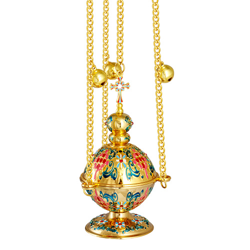 Кадило требное, цинковый сплав, эмаль, 11х16,5 см, №3, У 55-0018