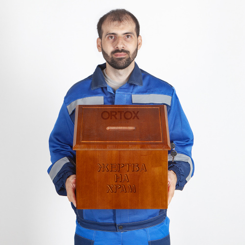 Ящик для пожертвований "Суздальский" настольный / настенный, наклонный, цвет "кипарис", 36х28х36 см фото 9