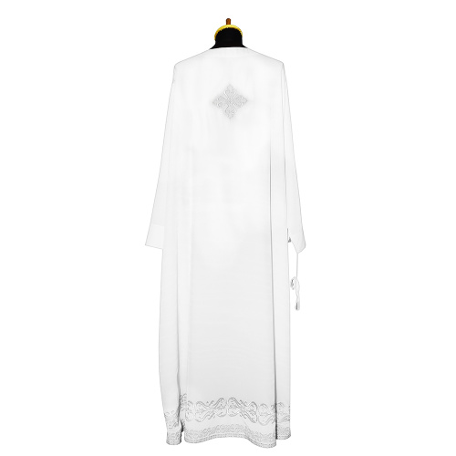 Подризник белый с вышитым галуном, мокрый шелк фото 2