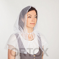 Неспадаемый платок (капор), белый, шелк, размер универсальный