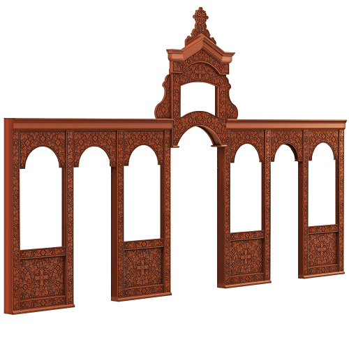 Иконостас деревянный "Суздальский" одноярусный, цвет "кипарис", 608х378х25,4 см фото 4 Иконостас деревянный "Суздальский" одноярусный, цвет "кипарис", 608х378х25,4 см фото 4