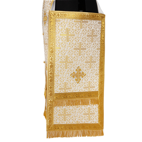 Иерейское облачение, парча "Афон", белое с золотом фото 7