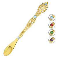 Лжица из ювелирного сплава в позолоте, фианиты, длина 23 см