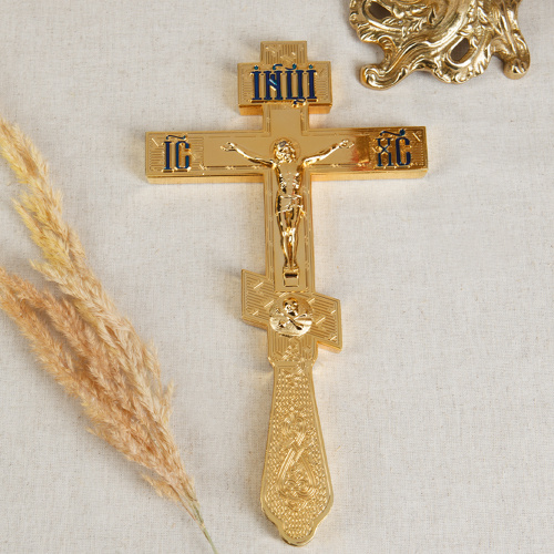 Крест напрестольный, цинковый сплав, эмаль, 14х26 см фото 7