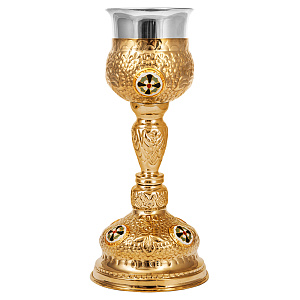 Потир № 14 на 0,25 л, латунь, нержавеющая сталь, 13х29 см (чеканка)