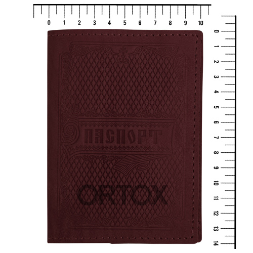 Обложка для паспорта с тиснением надписи "Паспорт" и Псалма 90, рельефный узор, с кожаными карманами, 100х140 мм фото 25