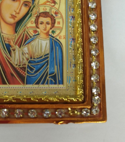 Икона настольная Божией Матери "Казанская", пластиковая рамка, 6,4х8,6 см, У-0768 фото 3