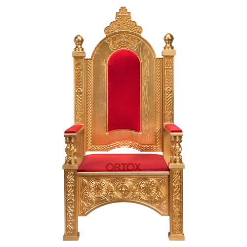 Архиерейский трон "Ярославский" позолоченный, 78х72х160 см фото 2