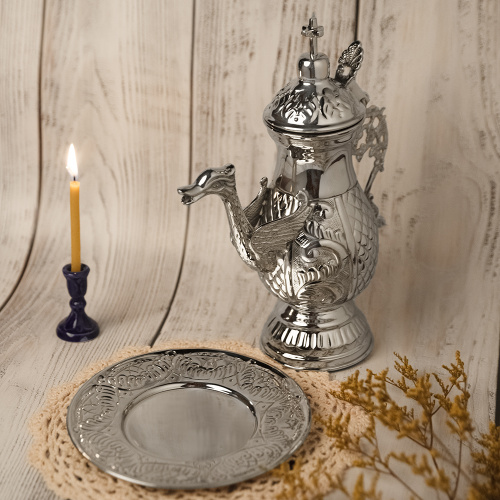 Чайник для теплоты, латунь, никелирование, высота 22,5 см фото 3 Чайник для теплоты, латунь, никелирование, высота 22,5 см фото 3