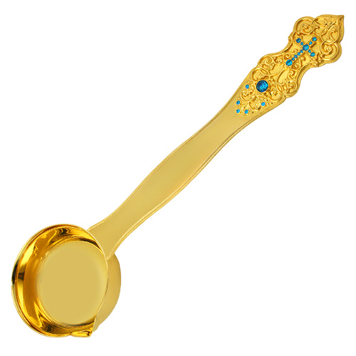 Ковш разливной из ювелирного сплава в позолоте с фианитами, Ø 8 см фото 2 Ковш разливной из ювелирного сплава в позолоте с фианитами, Ø 8 см фото 2