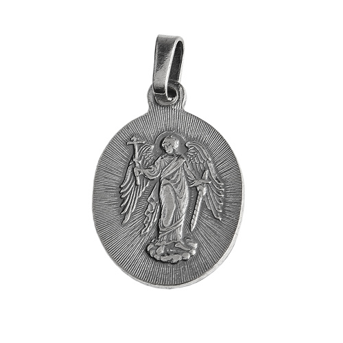 Образок мельхиоровый с ликом Божией Матери "Семистрельная", серебрение фото 2