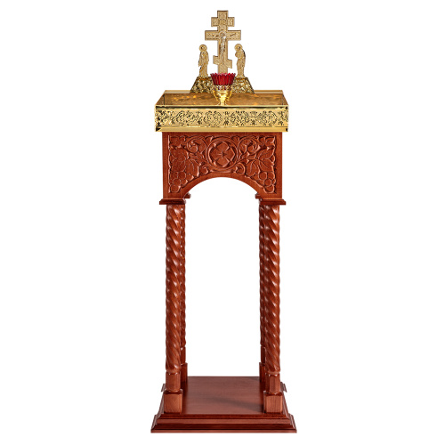 Панихидный стол песковой "Суздальский", цвет "кипарис", колонны, резьба, 40х40х100 см фото 3