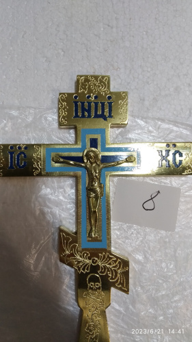 Крест напрестольный латунный, эмаль, 17,5x30 см, У-0623 фото 41