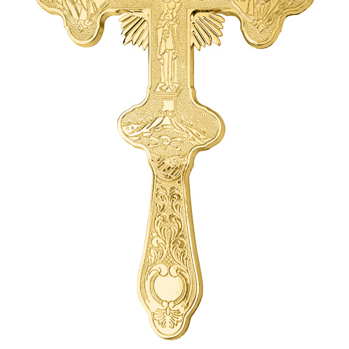 Крест напрестольный, цинковый сплав, цвет "под золото", 16,4х28 см фото 16
