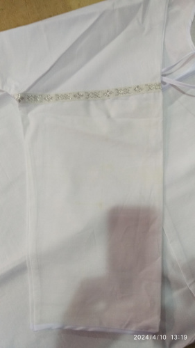 Рубашка для крещения мужская белая из плотной бязи, размер 54, У-1162 фото 4