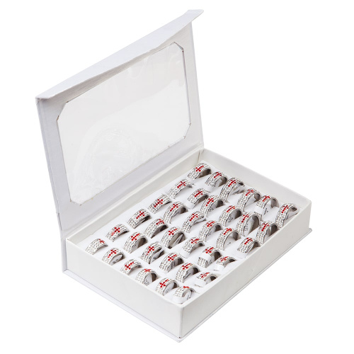 Кольцо "Крест", стразы, микс (упаковка 36 шт.) фото 2 Кольцо "Крест", стразы, микс (упаковка 36 шт.) фото 2