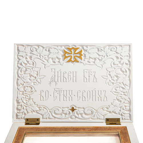 Ковчег для мощей "Суздальский" белый с золотом (поталь), 30х20х13 см фото 4