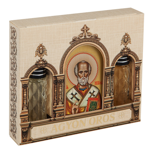 Набор ароматов с иконой святителя Николая Чудотворца, в индивидуальной подарочной упаковке, 2 шт. по 10 мл фото 2