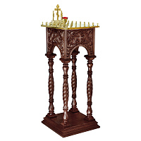 Панихидный стол на 36 свечей "Тверской" темный, колонны, резьба, , 40х40х97 см