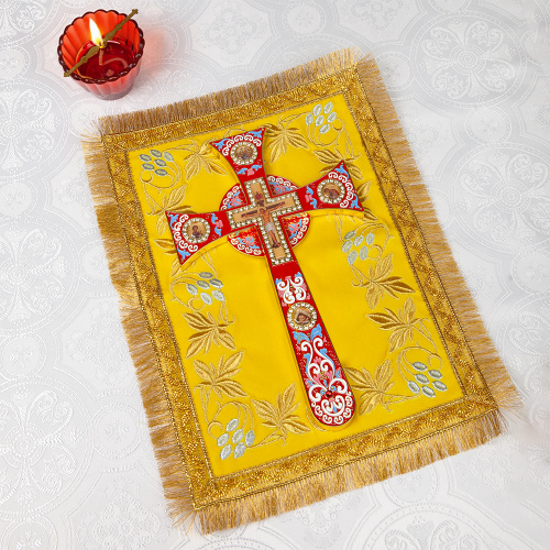 Плат под крест прямоугольный, бархат, вышивка фото 5 Плат под крест прямоугольный, бархат, вышивка фото 5