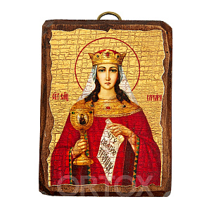 Икона великомученицы Варвары Илиопольской, под старину, 6,5х9 см (под старину)