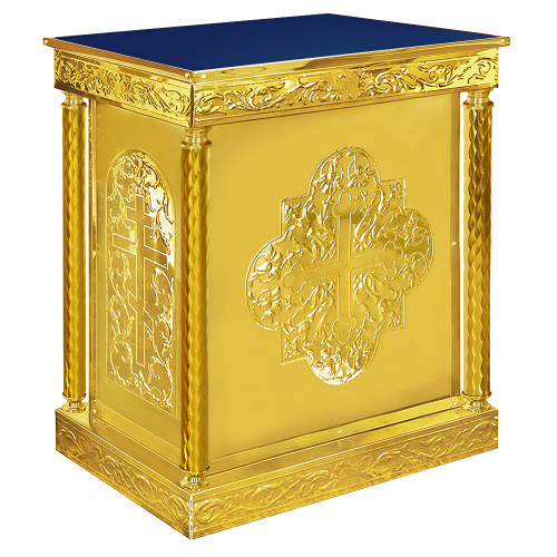 Подставка церковная "Иерусалимская" с колоннами, чеканка, 87х52х93 см фото 2