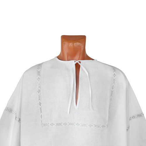 Рубашка для крещения мужская белая из плотной бязи, размер в ассортименте фото 7