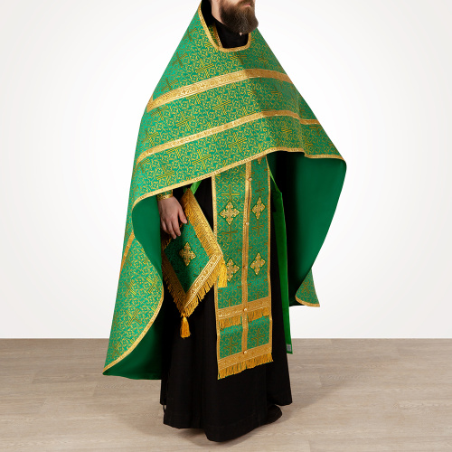 Иерейское облачение, парча "Афон", зеленое с золотом фото 9 Иерейское облачение, парча "Афон", зеленое с золотом фото 9