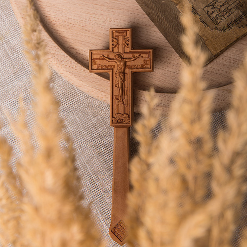 Крест постригальный деревянный резной, 6,4х16 см фото 2