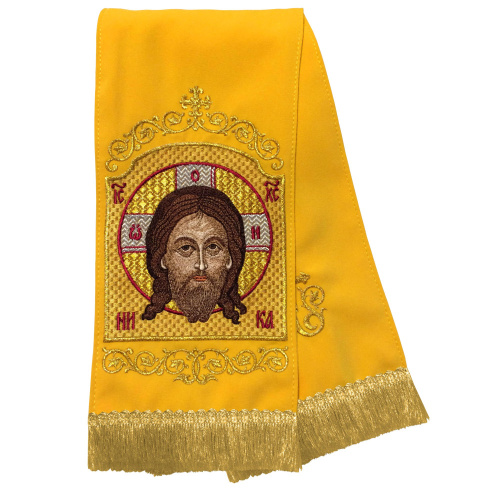 Закладка для Евангелия с иконой Спаса Нерукотворного, бахрома, 160х14,5 см фото 2