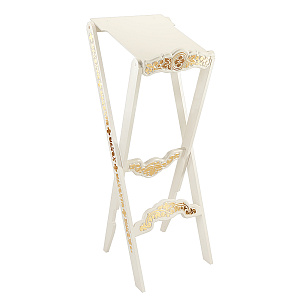 Аналой раскладной "Суздальский" белый с золотом (поталь), высота 123 см (44х44х123 см)