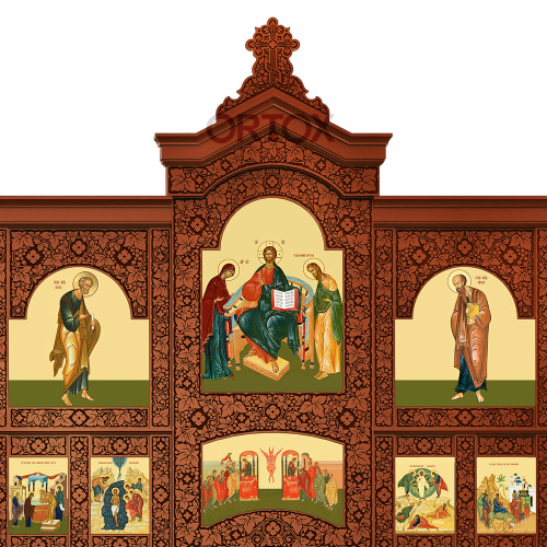 Иконостас "Суздальский" трехъярусный, цвет "кипарис", 608х483х25,4 см фото 8