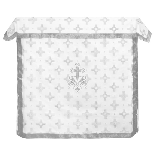 Облачение на престол с пеленой, шелк "Святительский", белое с серебром фото 2