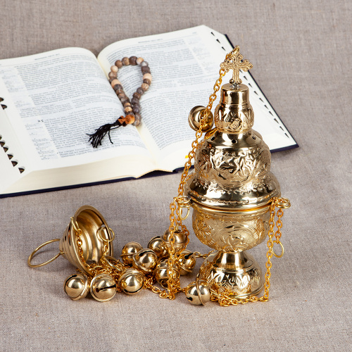 Кадило № 27, латунь, 11,3х24 см фото 2 Кадило № 27, латунь, 11,3х24 см фото 2