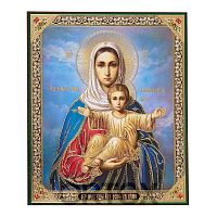 Икона Божией Матери "Аз есмь с вами, и никтоже на вы", 10х12 см, бумага, УФ-лак №2