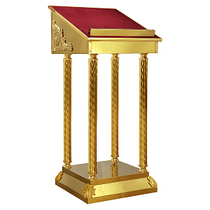 Аналой боковой на колоннах, 52х52х120 см (красная ткань)