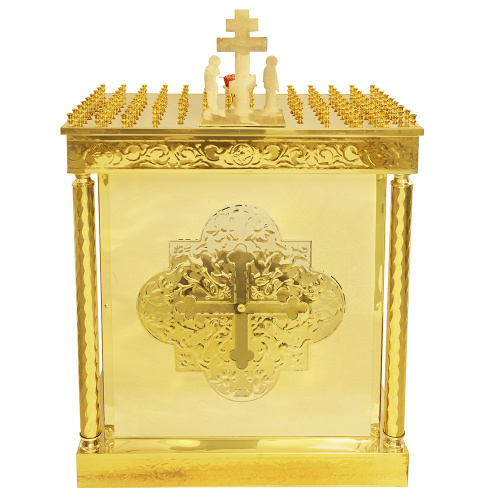 Панихидный стол на 100 свечей "Иерусалимский", колонны, чеканка, 85х50х92 см фото 4